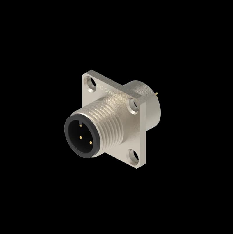 Conector Base Quadrada M12 1 Amper Macho (CQ43M)